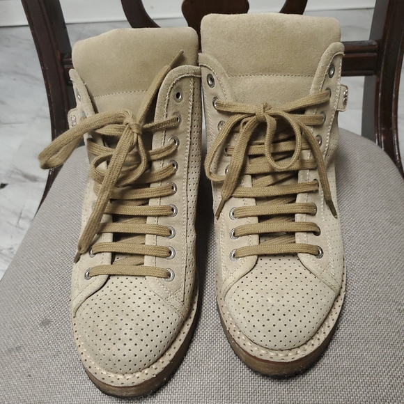 Chanel Hogh Top Brown Suede Lace uo Women Boots G28449 Size 37.5  Made in Italy - Picture 1 of 11